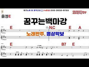 꿈꾸는백마강 이인권 노래반주 기타악보 영상악보 오카리나 하모니카