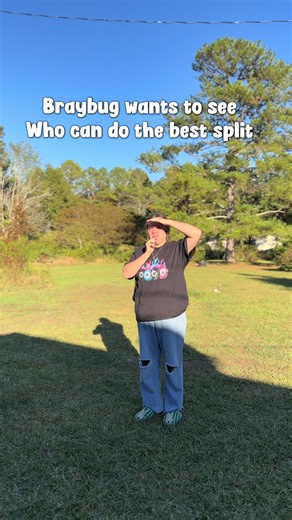 Braybug wants to see who can do the best split. #funny #kids #backtoschool #fypシ゚viral #spendthedaywithme