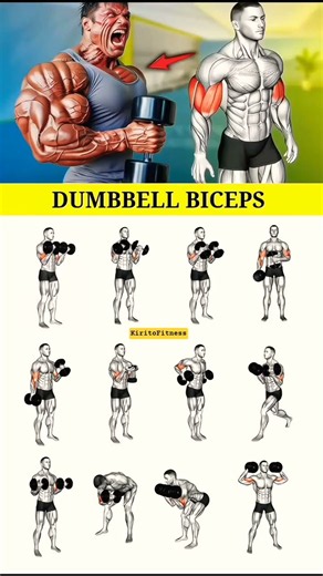 💥 9 Dumbbell Moves For Massive Biceps! #BicepsWorkout #DumbbellTraining #GymGrind