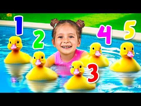 Learning Numbers with Five Ducklings in the Swimming Pool