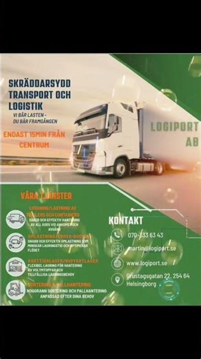 Behöver du hjälp med tjänster som lager, logistik, transporter, omlastning samt uthyrning av förråd👇
