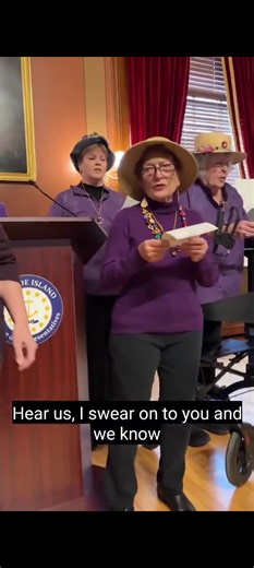 "Raging Grannies of Rhode Island" sing for ICE to "leave our friends alone" & "stop your racist raids" at Immigrant Coalition of RI press conference. Meanwhile over here in my bat shit crazy state of Rhode Island.... Watching the local knitting squad declare war on the paparazzi "well known now leave our friends alone" Ma'am I just wanted to know where you bought your fabulous hat... | Sam,Matilda and Henry The Savvy Dachshunds