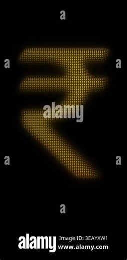 Golden Indian Rupee Symbol Scanner Effect Animation, Digital Dot Particles on Dark Background, Golden Scanning Dot Grid Currency Symbol, 4K Seamless Loop, Vertical Video 9:16 Stock Video Footage - Alamy