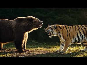 Grizzly bear vs Siberian Tiger _The Ultimate Battle for Survival in the Jungle