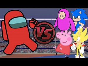 AMONG US RAP CONCERT! (Among Us vs Fall Guys, Sonic, Peppa Pig, & More) CARTOON RAP ATTACK