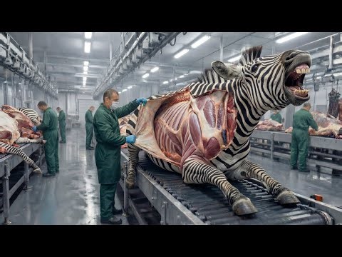 Inside a High-Tech Zebra Processing Factory 🦓 | From Raw Zebra Skin to Luxury Leather (Full Process)