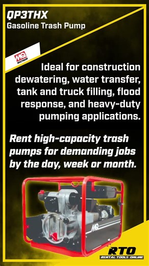 QP3THX | 3″ Gas Trash Pump (396 GPM) | Multiquip