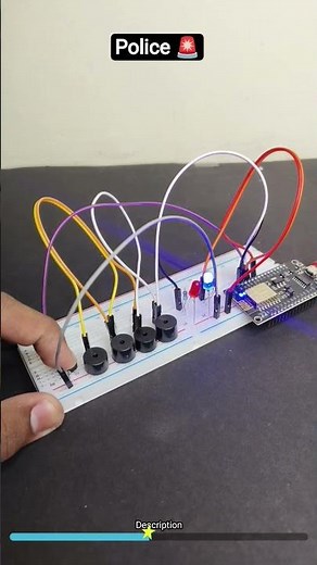 police Siren sound using Arduino and Buzzer #shorts
