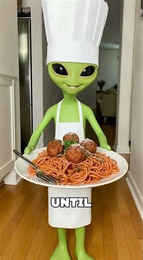 Alien Feeds His Human Pet #alien #chef #cooking #funny #shorts