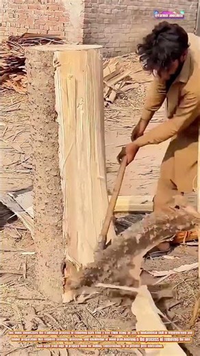 The Art of Debarking Wood with an Axe