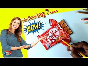 kitkat drawing step by step, How to draw a realistic kitkat,3D Art, kitkat drawing,Webart#68