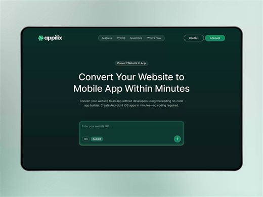Appilix: No-Code Website to Mobile App UIUX Design