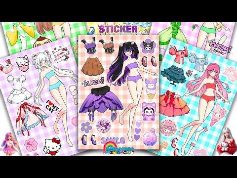 Oddly Satisfying ASMR Sticker Book Huntrix Idol Sanrio Collab Kuromi, Hello Kitty & My Melody! 💖#248
