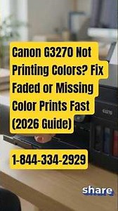 Canon G3270 Not Printing Colors? Fix Faded or Missing Color Prints Fast (2026 Guide)