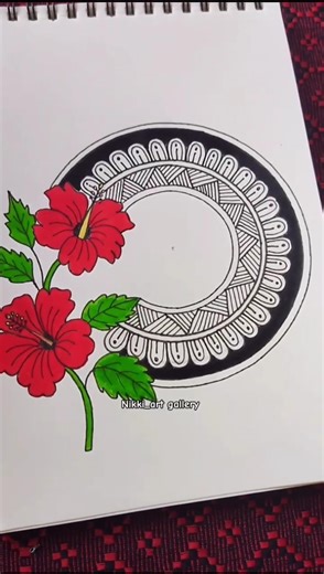 Hibiscus flower mandala✨#mandalaart#shorts#art#artvideo#ytshorts#viral#trending