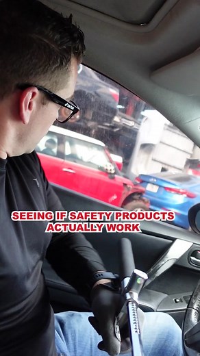 Testing a window breaking theft lock #safety #foryourpage #foryoupage #fyp