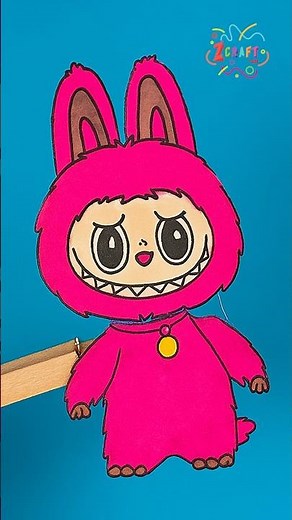 DIY Moving Labubu Paper & Wooden Craft | Fun & Easy Kids Activity #diy #craft #craftyfun #kids