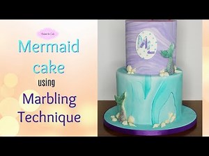 How to make a Marble cake for a Mermaid inspired theme cake