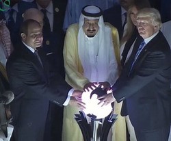 Alex Jones: "Orb" Trump Touched In Saudi Arabia Is Actually "Control System For NSA's Palantir Program"