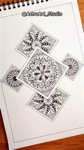 Square Mandala Art for Beginners #mandala #drawing #shorts #aesthetic #satisfying #diy