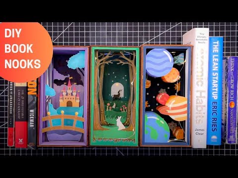How to Make a DIY Paper Book Nook | Miniature Bookshelf Insert Tutorial | Bearly Art Live