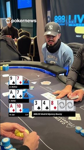 "Am I good?" 👀 3 WAY ALL IN ON THE MYSTERY BOUNTY FINAL TABLE! 888Poker! | #shorts #pokernews
