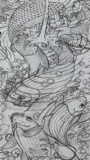 雲鹤刺青-南流 on Instagram: "碎片时间也起舞 Dance even in fragmented time. #鲤鱼#carp #雲鹤南流#中国纹身师#南宁纹身店#南宁纹身师#深圳纹身#香港纹身#澳门纹身 #tattooartist#tattoo#armsleeve#chinsestattoo#刺青#纹身#传统刺青#老传统纹身 #入机墨 #rezumi #Newschooltattoo#Teachingtattoo#TattooTraining#Tattooteaching #Tattooist #纹身手稿"