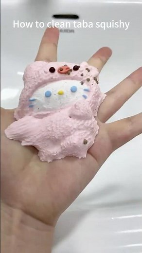 How to clean dirty kitty taba squishy #stressrelief #satisfying #cleaning #taba #hk #clean #fypage