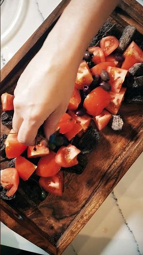 Fresh Greek Salad Recipe with Feta Cheese, Tomatoes, Olive Oil and Paximadia