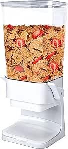 Conworld Cereal Dispenser, Cereal Containers Storage, Big Cereal Dispenser Countertop - Not Easy to Crush Food, Cereal Container For Pantry Organization And Storage (White, 5.5 Qt)