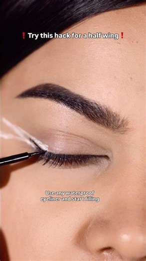 Most Practical Hack to create A HALF WING ❗️winged eyeliner tutorial made easy for beginners