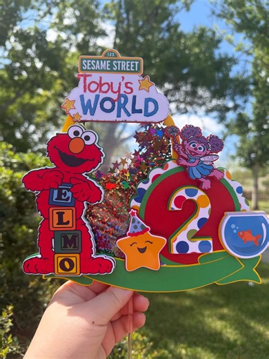 Elmo Cake Topper | Personalized Sesame Street Birthday Decorations (name & Age) - Etsy