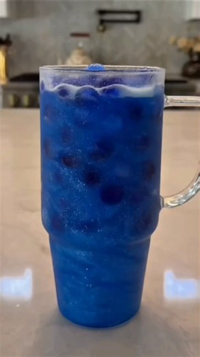 Sparkling Sapphire Loaded Water 💙 Easy Refreshing Drink Recipe #Shorts
