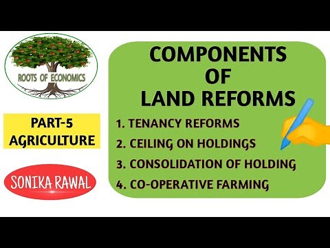 Components of Land Reforms | Tenancy Reform,Ceiling & Consolidation of Holdings, Cooperative Farming