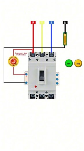 Shunt trip connection and combination switch connection in MCCB #mcb #circuitbreaker#electrical