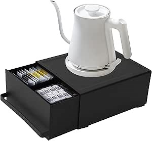 Home Tower Kitchen Appliance Rack with Drawer,Under- Appliance Storage Organizer,Space- Saving,for Sugar,Tea Packs,coffee capsule,Small Kitchen Appliances