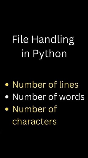 File Handling in Python | Find Number of characters, words and lines in File #python #coding