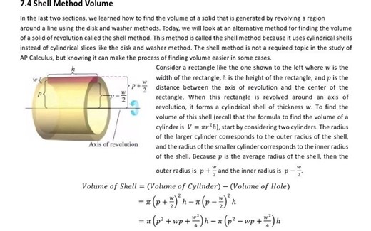 7.4 Shell Method Volume