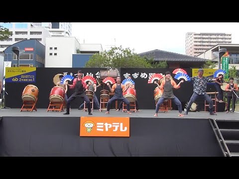 七十七銀行和太鼓同好会 @ 仙台すずめ踊り (ステージ演舞) 2017-07-22T12:47