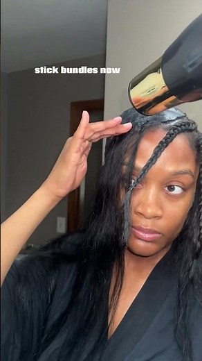 Side part quick weave with bundles