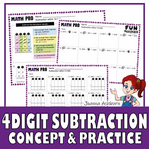 4 Digit Subtraction with and without Regrouping Practice & Enrichment Worksheets