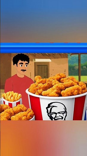 KFC KE CHICKEN 🍗 #cartoon #story #moraltale