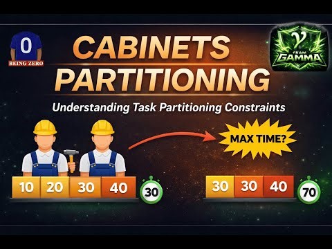 Cabinets Partitioning | Problem Understanding | Being Zero | MentorPick