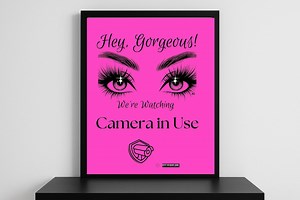 Pink Camera Warning Sign, Security Printable (digital Download) - Etsy