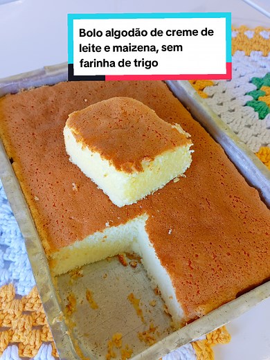 Bolo de Algodão de Creme de Leite e Maizena