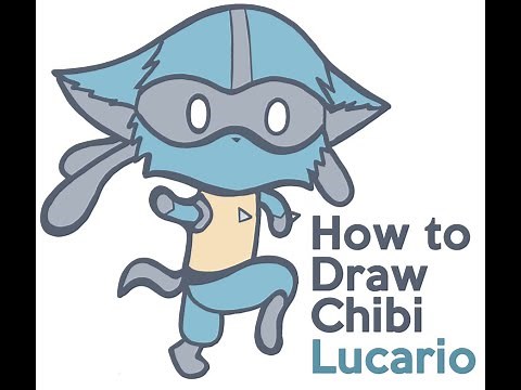 How to Draw Lucario (Cute Kawaii Chibi) from Pokemon Easy Step by Step Drawing Tutorial