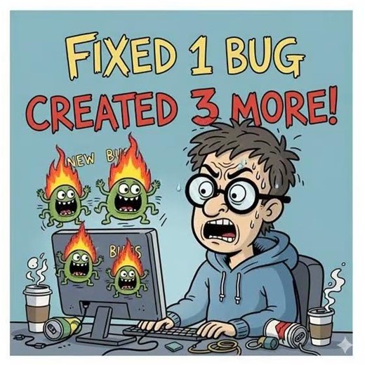 bug not fixed 😔😔 #codingcomixland #funny #memes #trending #animation #comics #programming #coding