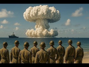 US military at Bikini Atoll Pacific, actual footage of an underwater nuclear explosion test in 1946