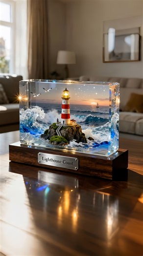 🌊 Personalized Coastal Lighthouse Themed Desktop ornament 🛒 Buy now -> https://www.borbory.com/639 | borbory.com