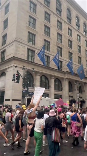 Dyke March Walking Down 5th ave in NYC